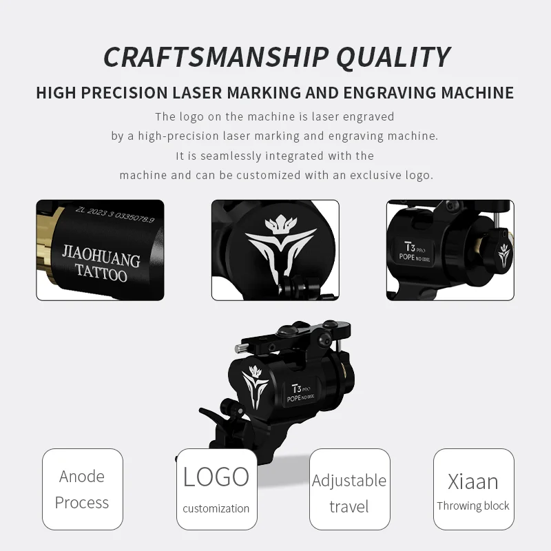 POPEIRONS Brand T3Pro Rotary Tattoo machine Adjustable Stroke 2225