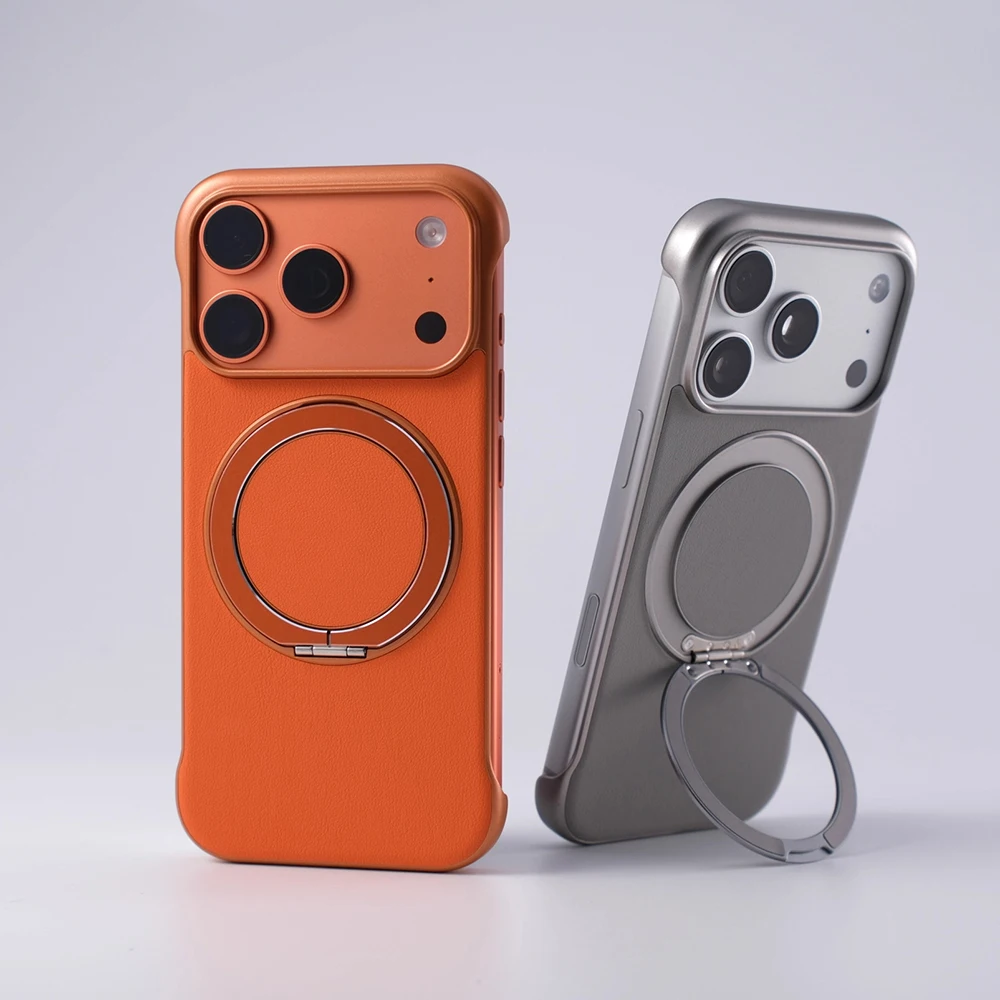 Sleek Magnetic Stand Phone Case with Wireless Charging Cover