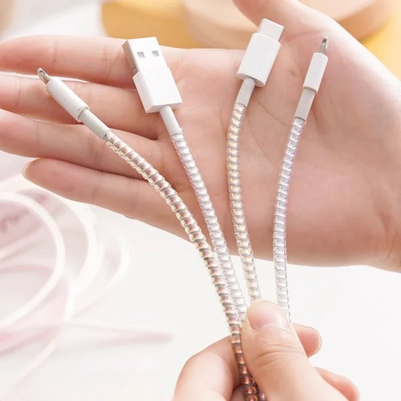 1.6M USB Charging Data Line Cable Protector Wire Cord Protection Spring Wrap Cable Winder Organizer Home Desk Accessories Best Sellers In Consumer Electronics