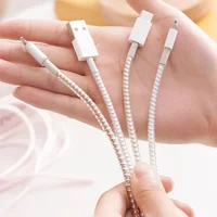 1.6M USB Charging Data Line Cable Protector Wire Cord Protection Spring Wrap Cable Winder Organizer Home Desk Accessories 3