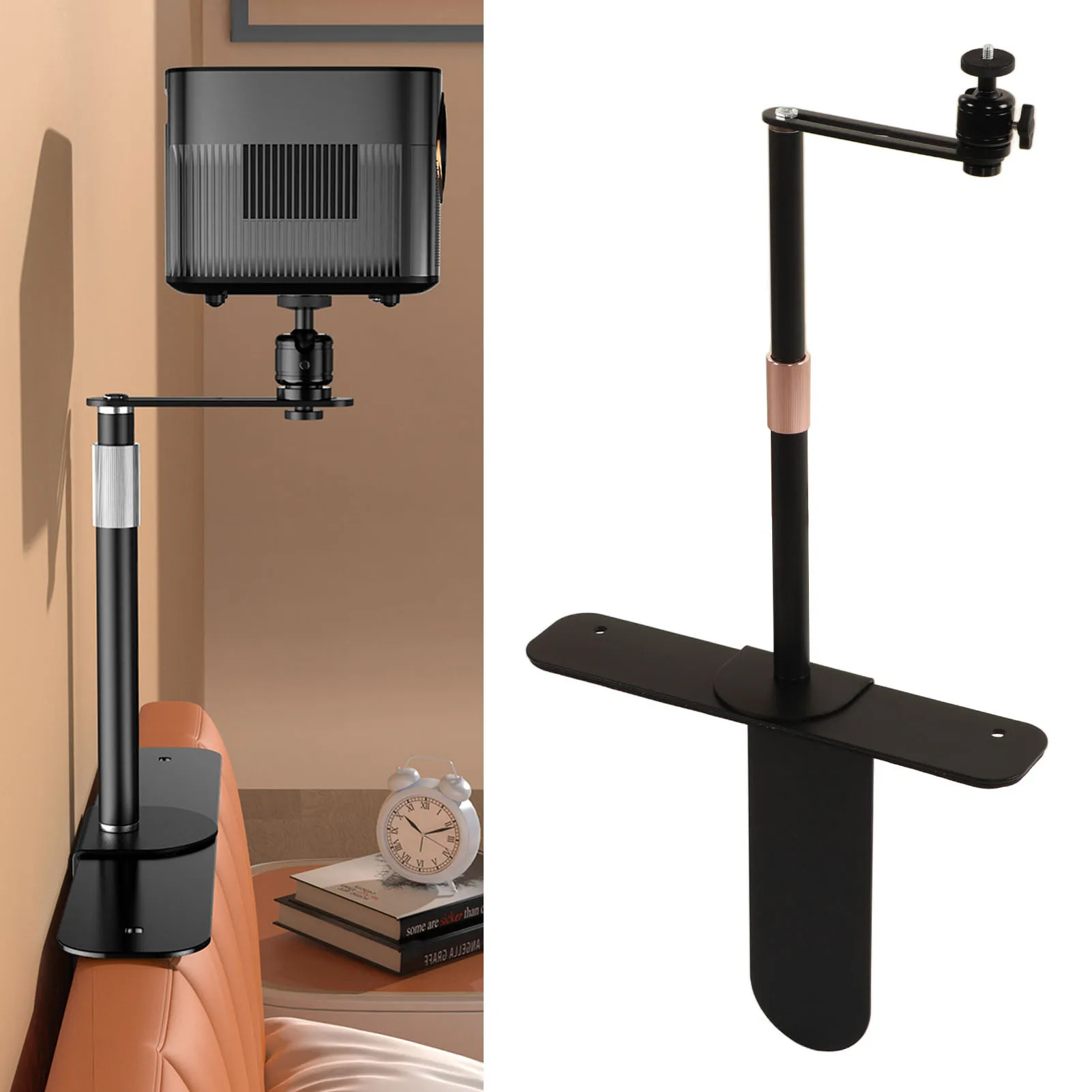 Projector Stand 24-40CM Adjustable Angle Projector Mount Holder 1/4in Thread for Sofa Bedside Projector Stand