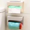 Wall-mounted Tissue Box Napkin Holders Self-adhesive Paper Towel Case Punch Free Removable Paper Box Space-saving Waterproof 5