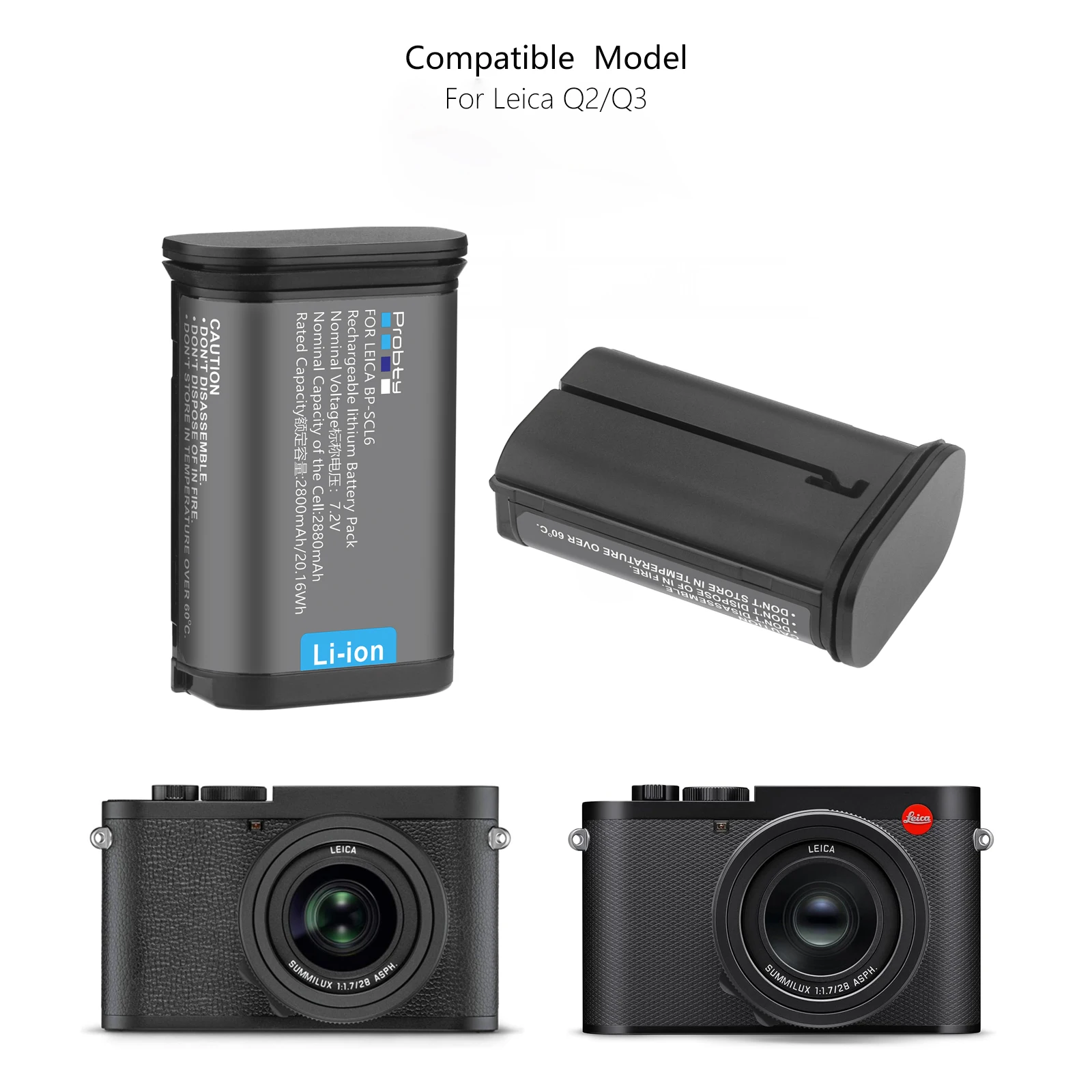 BP-SCL6 Replacement Battery For Leica Q2 SL2 SL2-S Q3 SL3 SL3-S 43