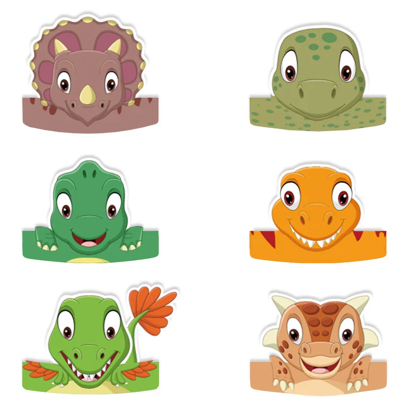 Cartoon Animal Dinosaur Theme Paper Hat Glasses Combination Children's Birthday Party Decoration Photography Props 1
