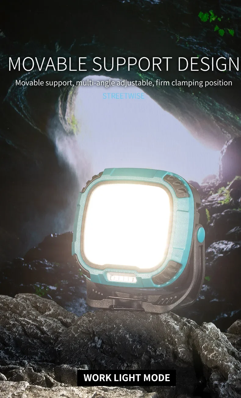 Description Picture 3 of itemStrong Light COB Flashlight USB Rechargeable Torch Portable Outdoor Power Bank Camping Fishing Emergency Work Lamp With Hook