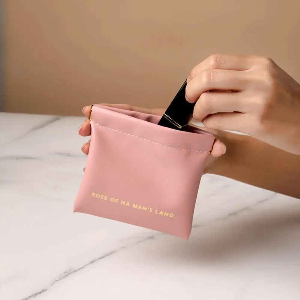 Fashion Simple Lipstick Makeup Bag Mini PU Jewelry Handbag Travel Portable Storage Bag for Women Girls L/M/S Size 3