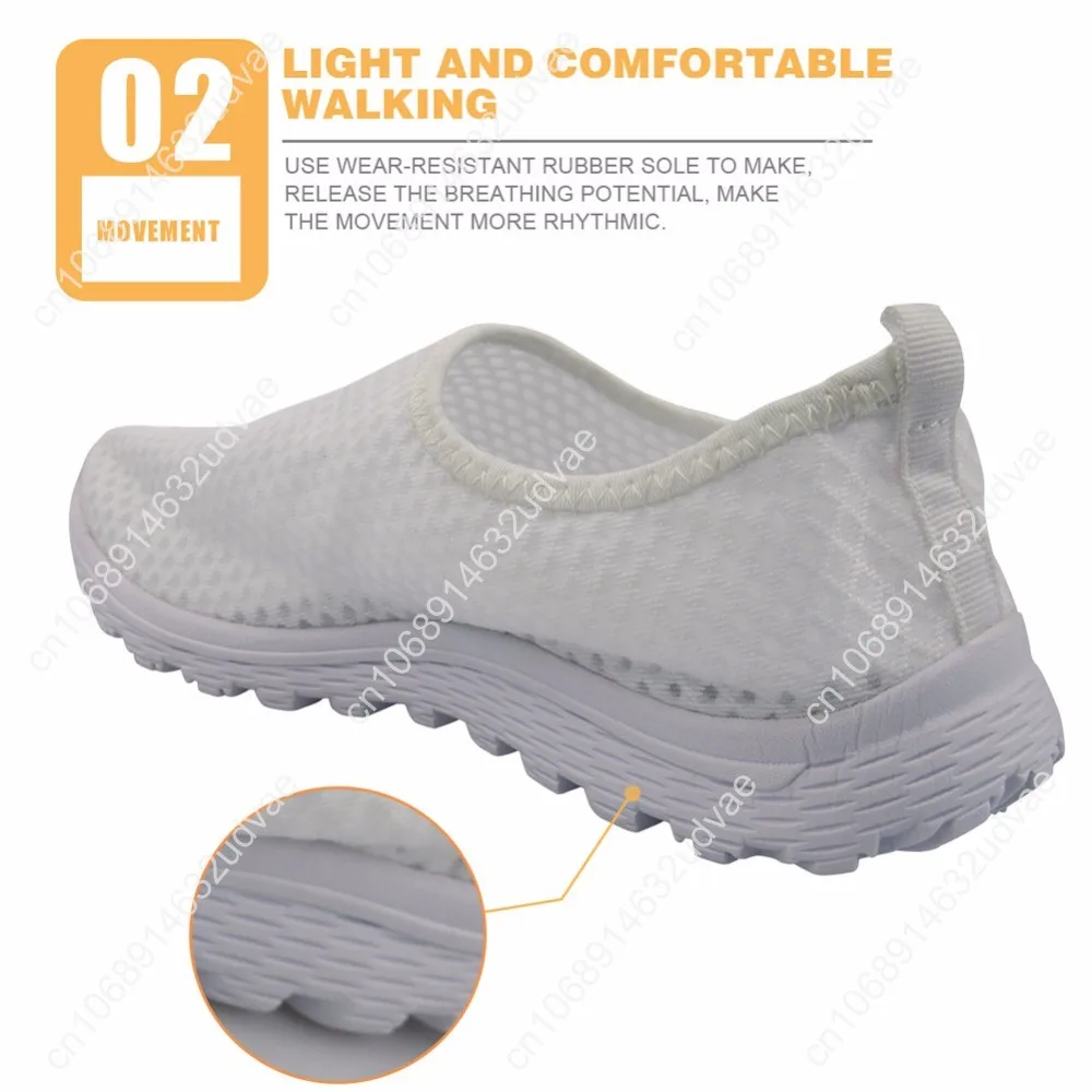 2021 Brand Designer Sneakers Women Shoes Flats Nurse Shoes Woman Surgical Nursing Medical Pattern Air Mesh Loafers