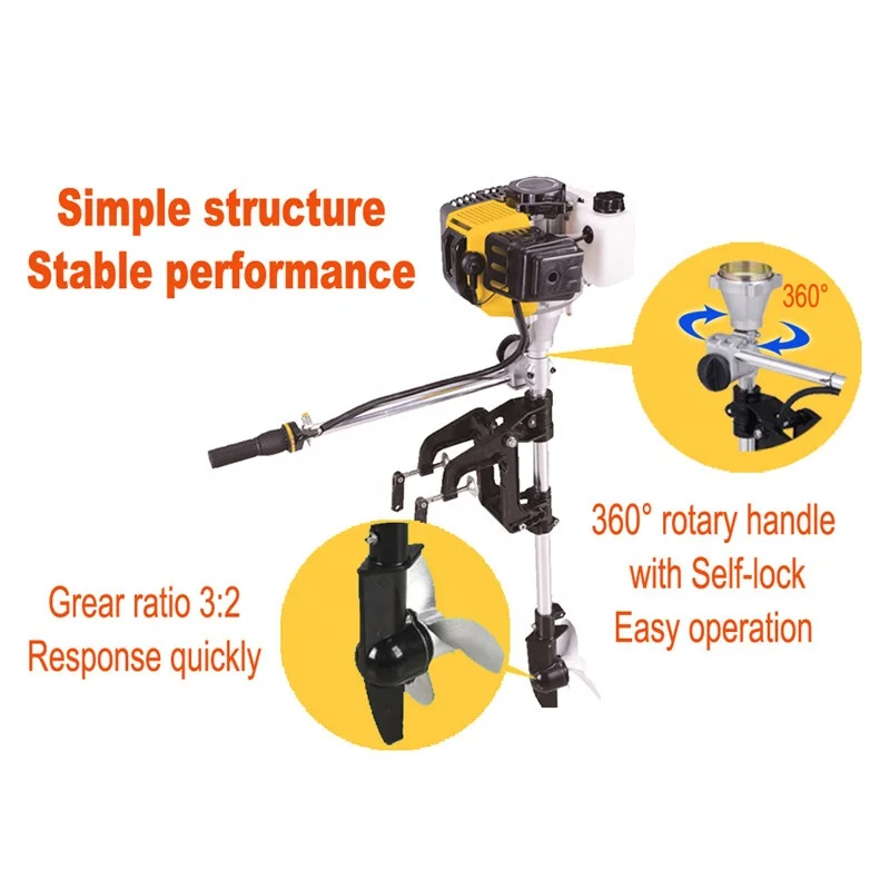 Look! Pronto Per La Spedizione 2.5Hp 52Cc Motore Per Barche Piccole Motore Per Barche A 2 Tempi Motore Per Traina