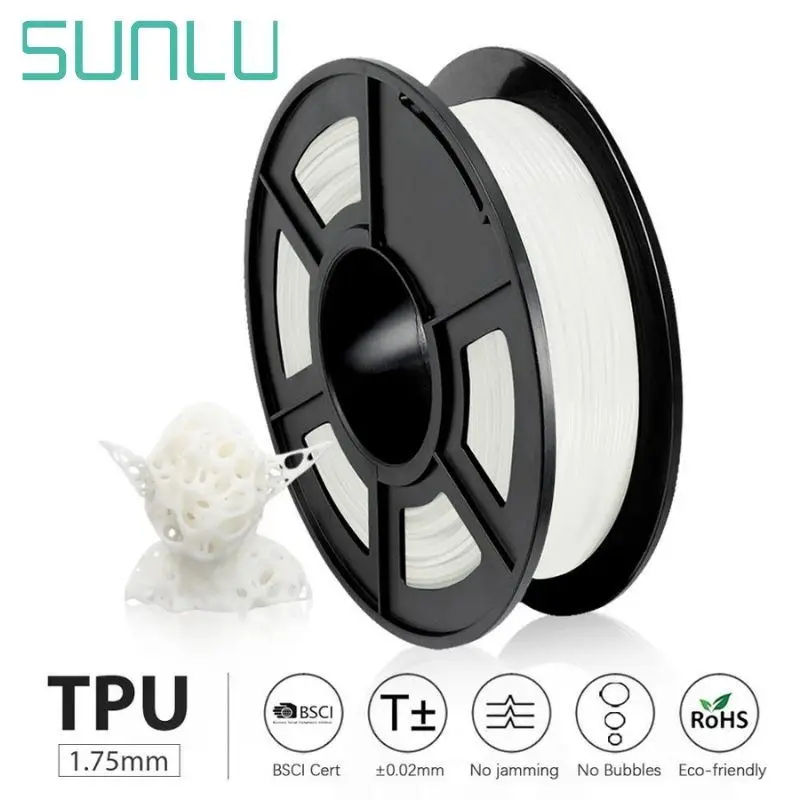 Sunlu Tpu Flexible Filament 3d Printer 0.5kg 1.75mm High Resilience
