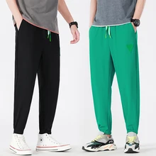 

Waffle casual pants men's spring summer trend triangle icon light loose sports pants