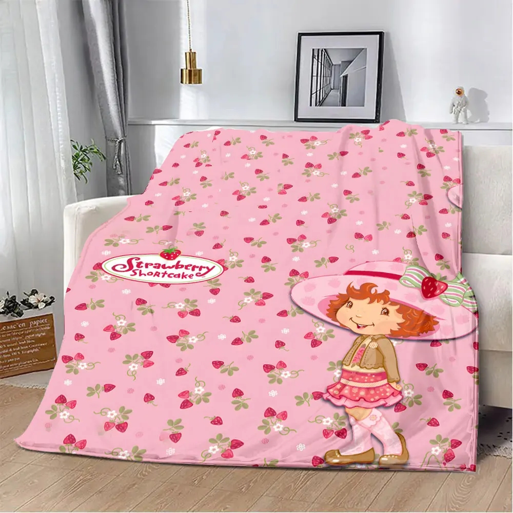 

S-Strawberry-shortcakeS Girl Printed Blanket Picnic Blankets Warm Blanket Soft and Comfortable Blanket Home Travel Birthday Gift