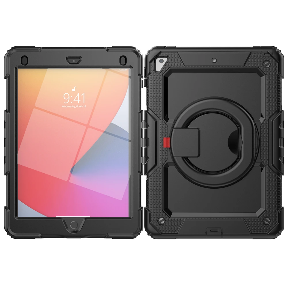 

For Apple iPad 9.7 5th Generation Case with Stand for 2017 iPad 6th Gen. Bottom Case with Strap for Air 1 Air 2 Pro 9.7 Cover