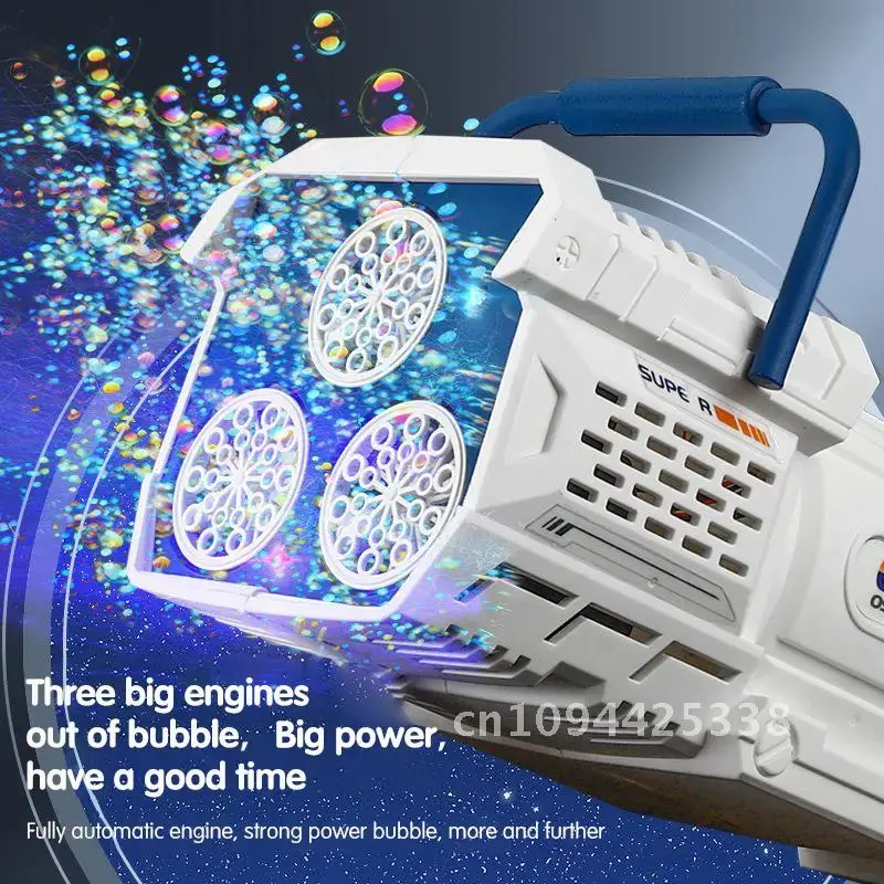 60 Holes Bubble Gun LED Light Electric Automatic Rocket Soap Bubble Machine Toys for Kids Outdoor Wedding Party Children's Gifts 4