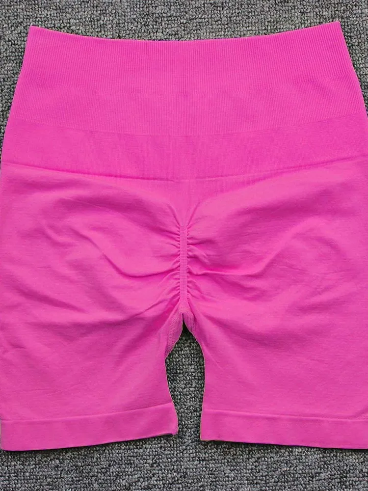

Women Sports Shorts High Waist Yoga Shorts Slim Fit Butt Lift Gym Running High Elastic Seamless Sportwear