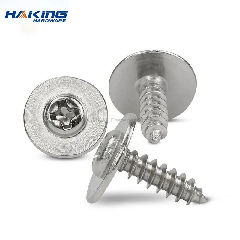 100pcs PWA Cross Round Head with Washer Self Tapping Screw M1.7 M2 M2.3 M2.6 M3 M4 Carbon Steel Phillips Screw