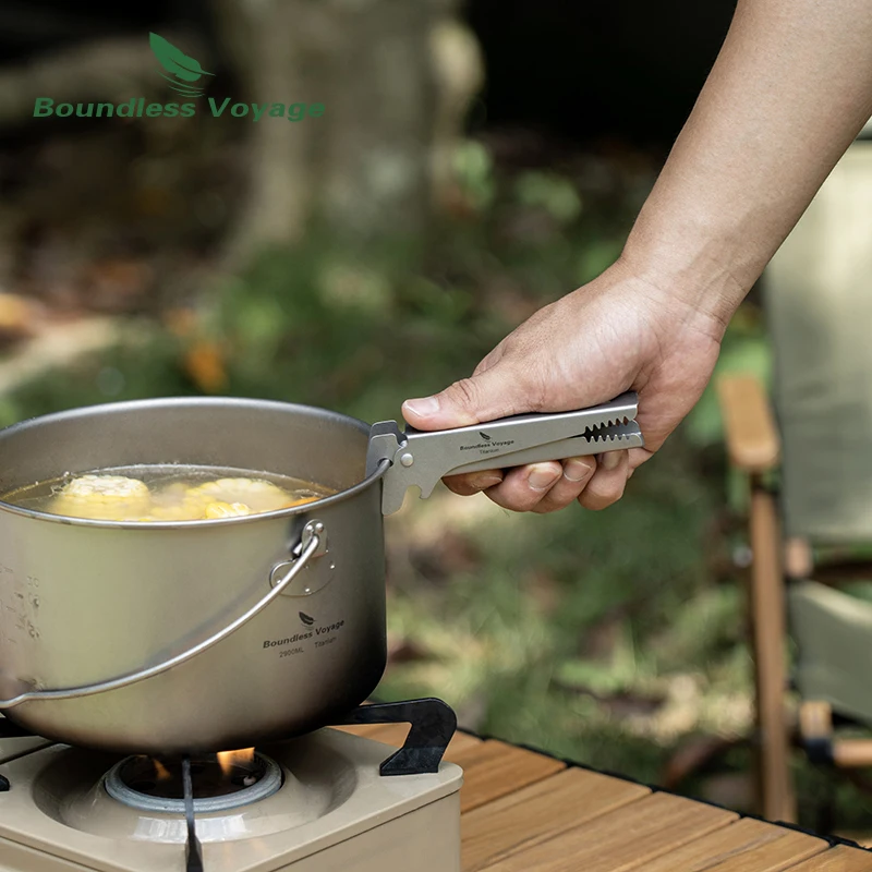 Boundless Voyage Anti-Scalding Bowl Dish Clips Titanium Gripper Non-Slip Tongs Clamp Holder Multifunctional Kitchen Tool Ti1015T Kitchen Clip