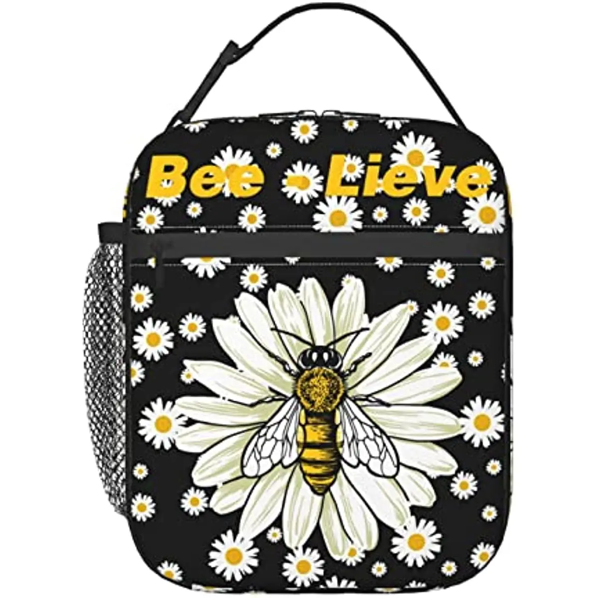 

Bee Lieve Daisy Lunch Box Insulated Lunch Bags for Women Men Girls Boys Detachable Handle Lunchbox Meal Tote Bag Lunch Bags