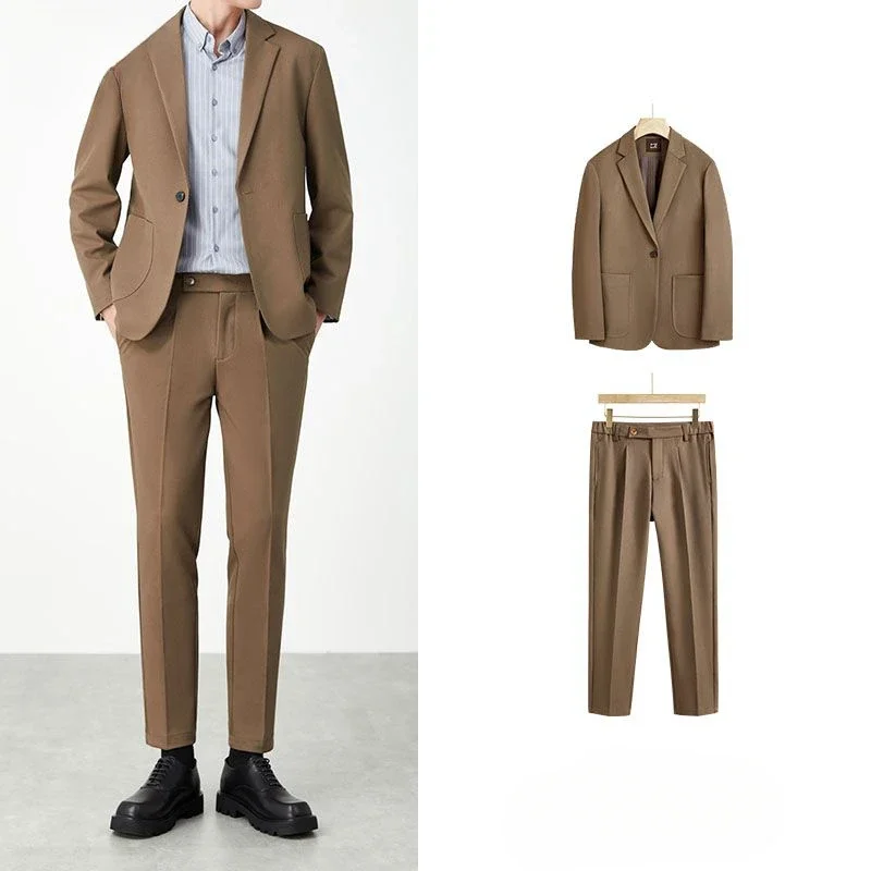 thumbnail image 1 of Conjunto de 2 piezas, tendencias masculinas, trajes de primavera y otoño, trajes y blazers completos para hombre, chaquetas de lujo 2024 de alta calidad, pantalones casuales, 1 of 5