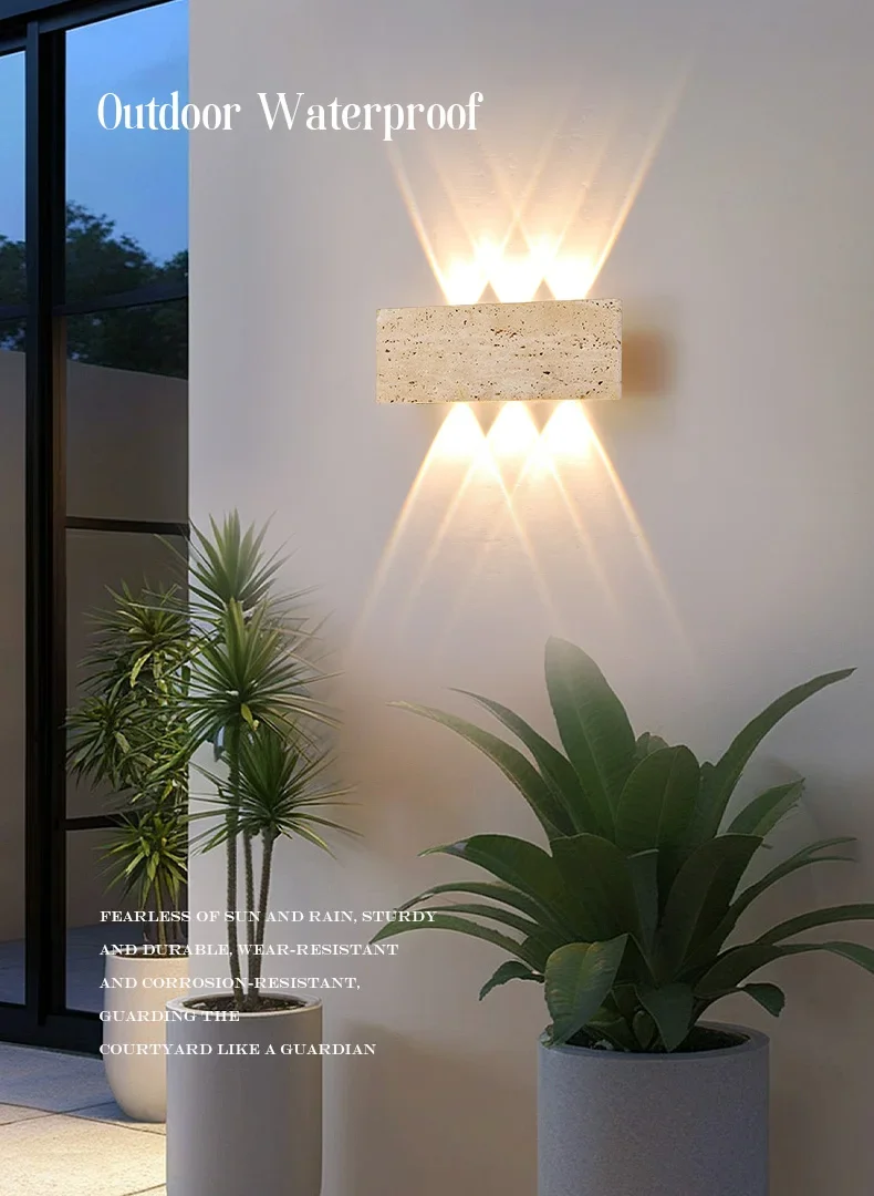 Wabi Sabi Outdoor Stone Strip Wall Lamp view 1