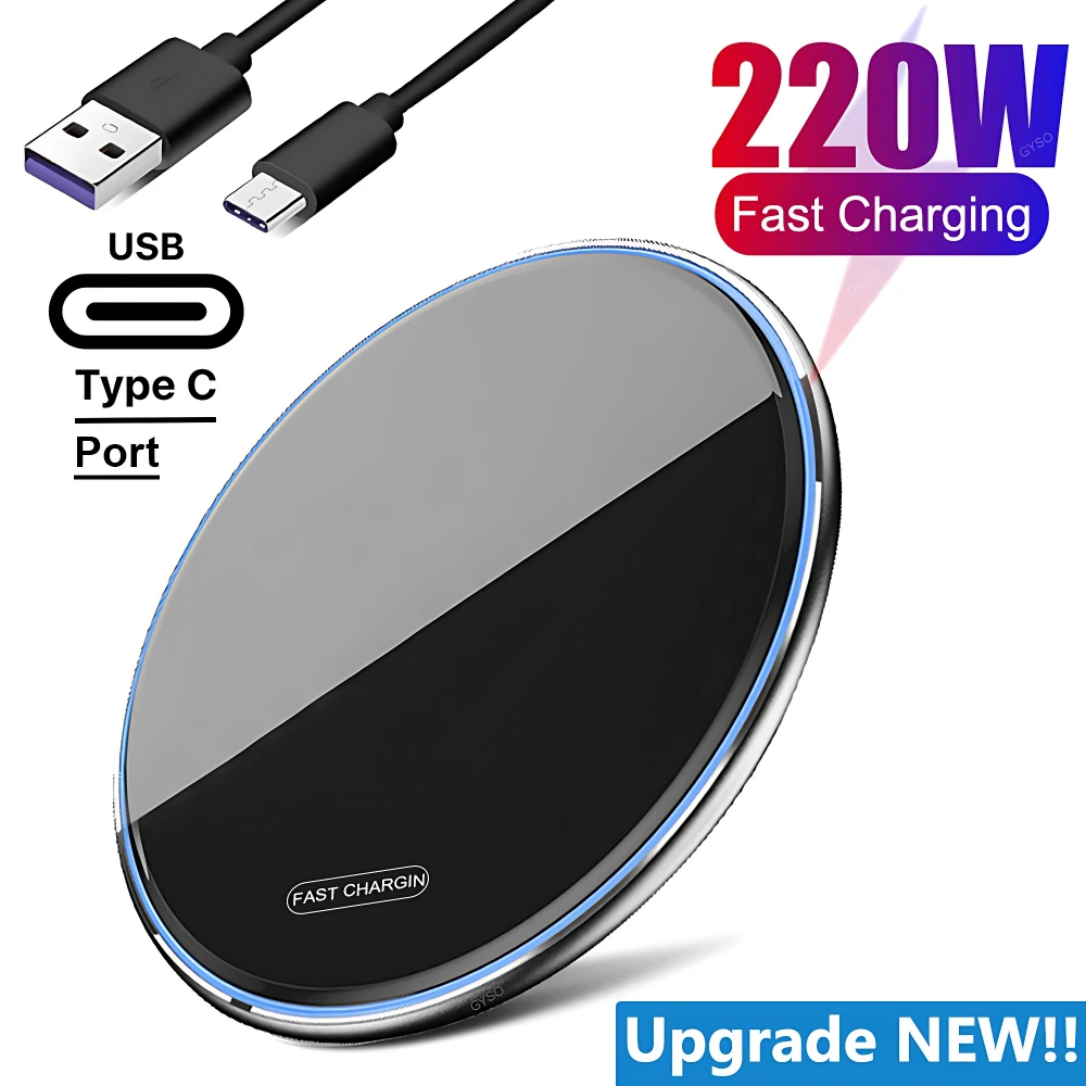 Fast 220W Wireless Charger Pad For iPhone 16 15 14 13 12 11 Pro