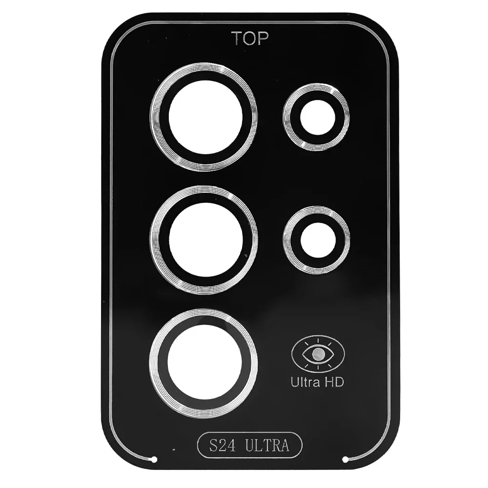 HD Clear 9H Tempered Glass Camera Lens Protector with Metal Ring Cover Films