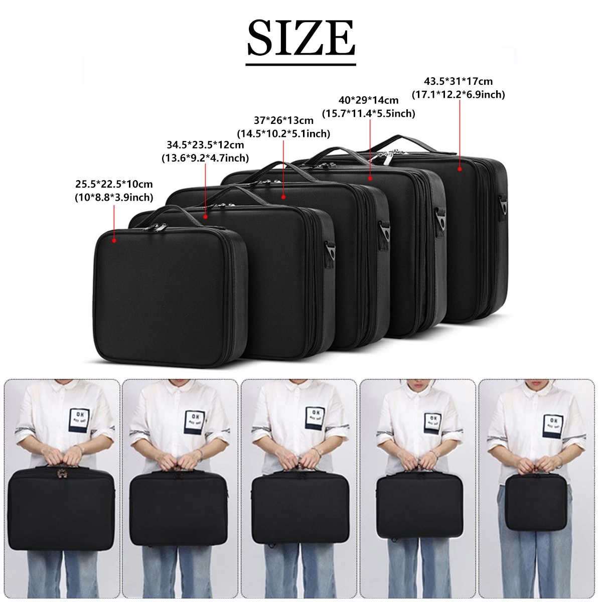 Three-layer Cosmetic Case Large Waterproof Oxford Cloth Manicure Makeup Toolbox,Travel Underwear Storage Box 6