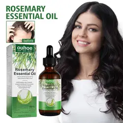 60ml Hair Growth Rosemary Oil With Glass Dropper Nourishing Split Ends & Dry Scalp Strengthening Oil For Man Woman Hair Care