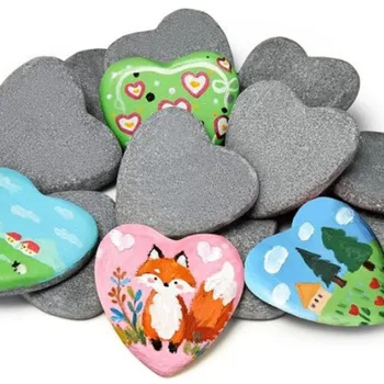 Heart Shaped Painted Stone Set 1