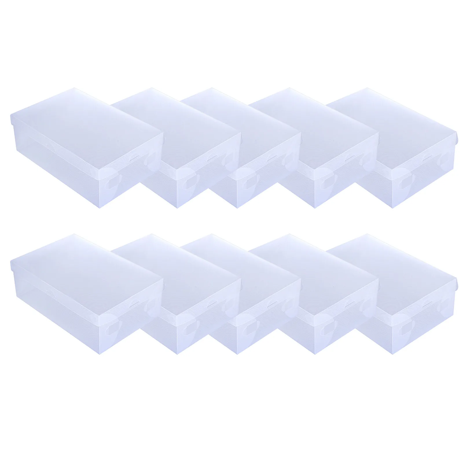 6 Cajas para Zapatos Plegable Plastico Transparente 30x18x9.5cm