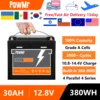 PowMr 30AH LiFePO4 Battery 12V Lithium Iron Phosphate Batteries BMS 3000 Cycle Battery Pack Waterproof Car RV Camping Power Bank 1