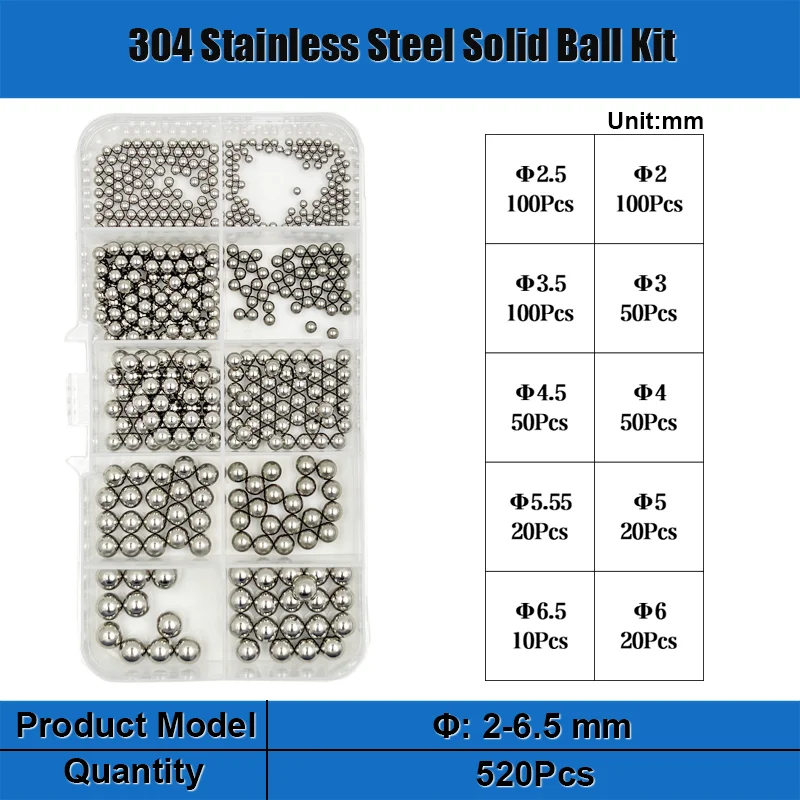 Stainless Steel Miniature Smooth Balls 304 Dia 2-12mm Steel Ball Bearing Swivel Precision Bicycle Cycling Hunting Slingshot Kit
