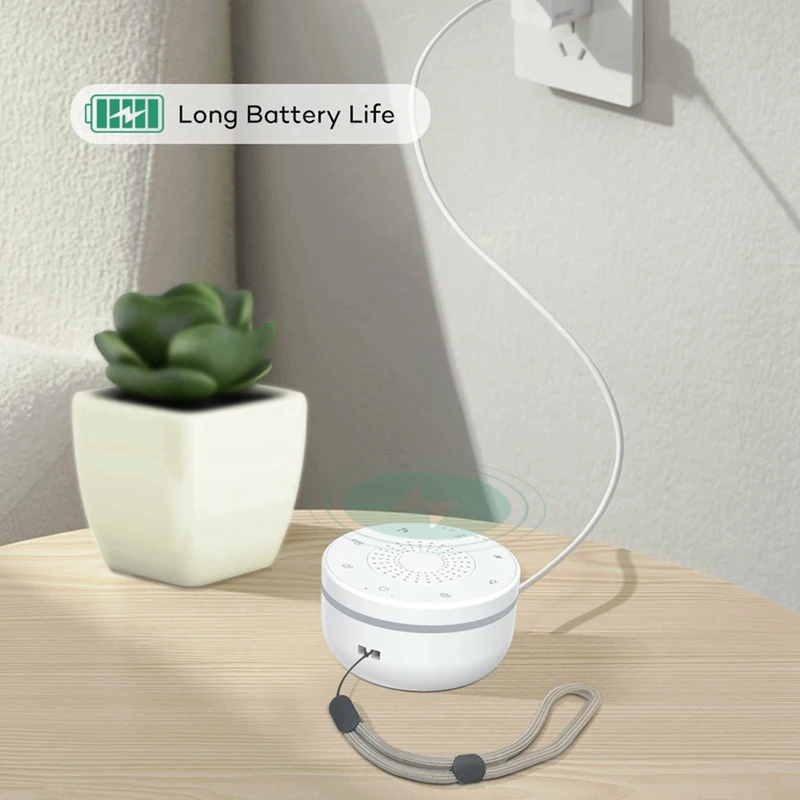 【Must-Haves】Sleep White Noise Portable Sound Machine For Adults Kids Baby, With 30 Soothing Sounds,5 Color Night Light,3 Timer
