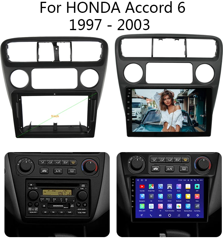 

Установка для автомобильного радио 10,1 дюйма, DVD GPS Mp5, пластиковая панель Fascia Для Honda Accord 10 2018-2021, комплект крепления для приборной панели