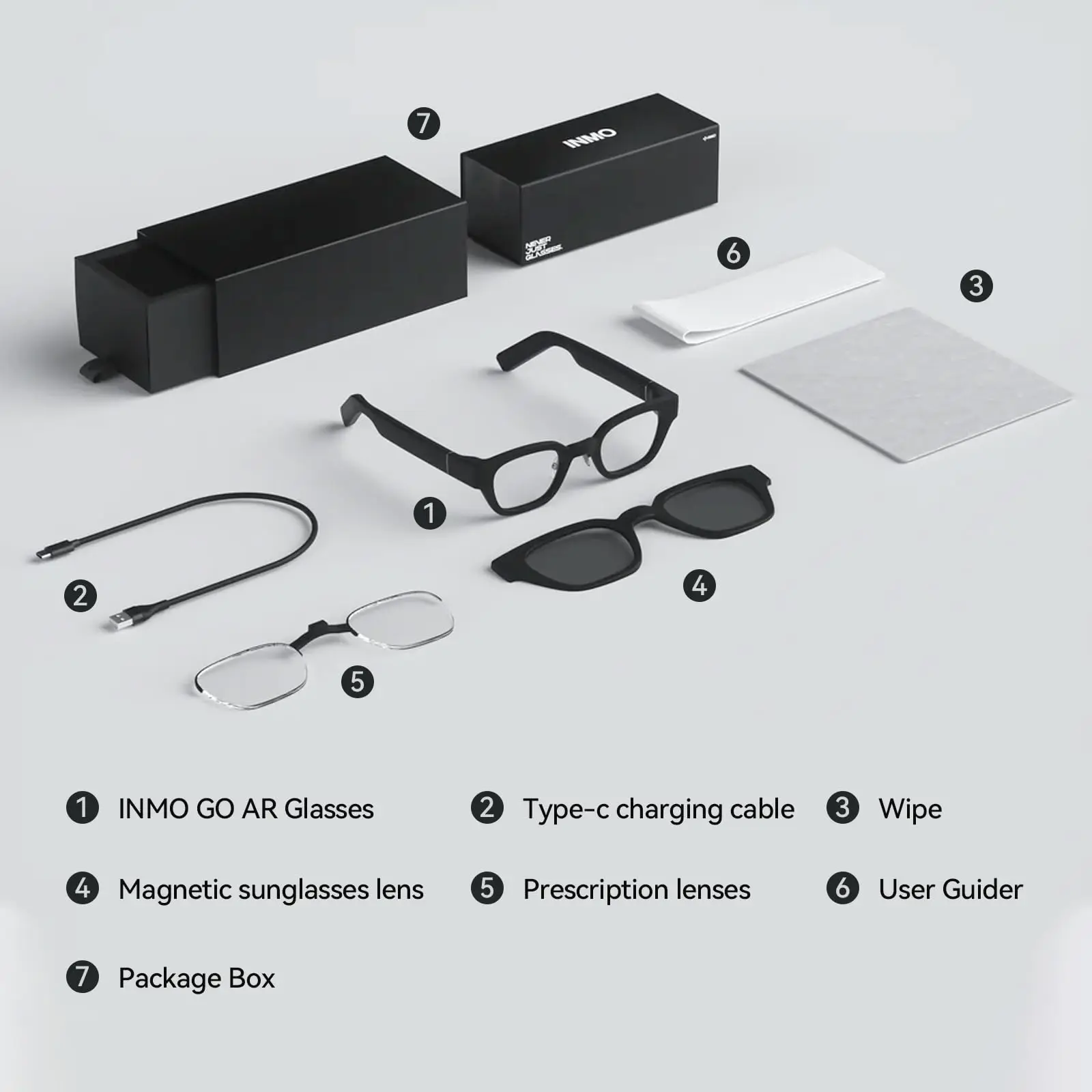 Inmo go-インテリジェントサングラス,超軽量,AIアシスタント,音楽,電話