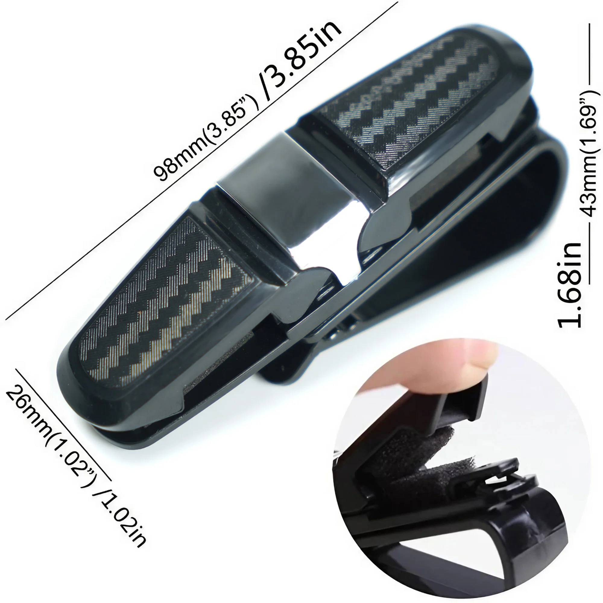 Universal Car Sun Visor Glasses Holder with Ticket Card Clip