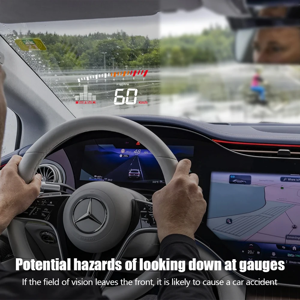 Geyiren X5 OBDII EUOBD ӵ RPM HUD ڵ ڵ   ÷, ӵ  ˶ º ǻ   