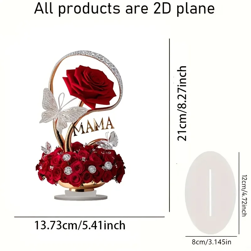 2D Acrylic Rose Gift For Mother Wife Best Friend Girlfriend artificial flower artificial flower ornament