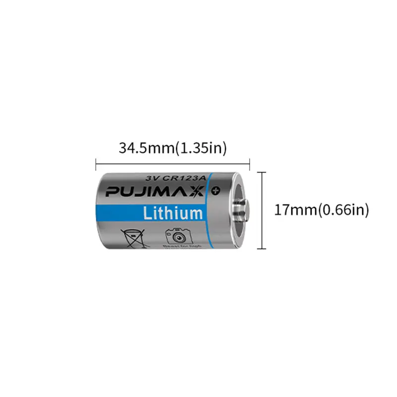 Lithium battery 2PCS CR123A 3V Li-MnO2 for LED flashlight