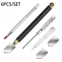 6PCS Diamond Glass Cutter Professional Manual Glass Floor Tile Cutter Tool 2-20mm Glass Cutting Tools Construction Tools Set 1