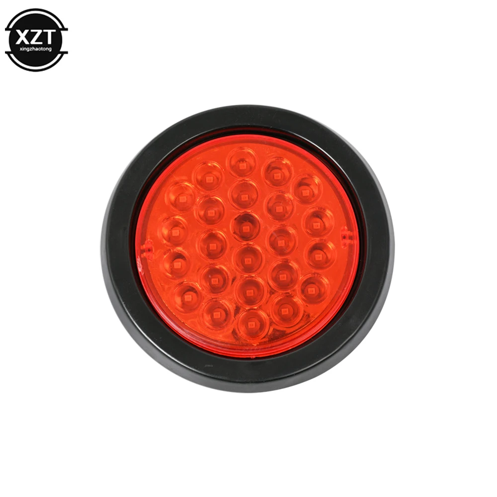 Luz trasera redonda para coche, indicador de advertencia de giro, Reflector, ATV, 1 piezas, 12V, 24V, 24 LED