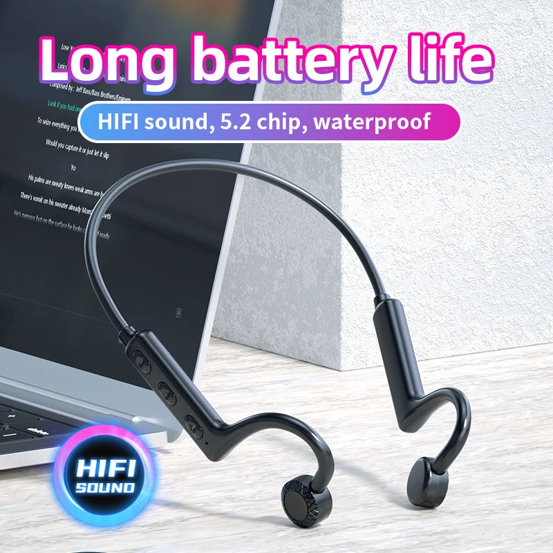 KS-19 Bone Conduction Wireless Bluetooth Headset HIFI sound quality Ear-Mounted Non-in-Ear Sports Waterproof Headphones with Mic 2