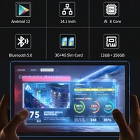 14.1 Inch Big Screen Eyes-Protect Android 12 Tablet PC 12+256GB Phone Call  5G WIFI tablet Kids Pad For Educational Online Class 2