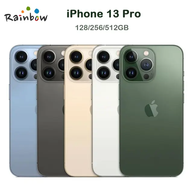 Original iPhone 13 Pro Apple 128/256/512GB/1TB ROM 6GB RAM 6.1" Super Retina OLED A15 IOS Face ID NFC Unlocked 5G Cellphone