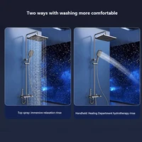Piano Keys Bathroom Shower System Intelligent LED Temperature Display Shower Suit Bathtub Gray Rain Mixer Shower Faucet Full Set 2