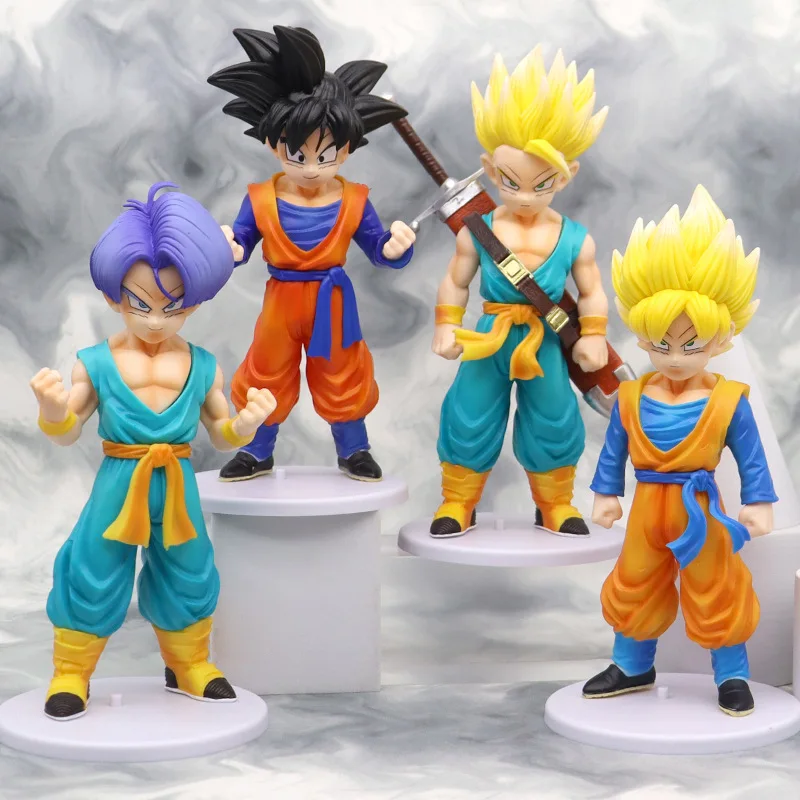 18cm anime dragon ball figures infância troncos goku super saiyan filho  goten pvc figura modelo de ação bonito brinquedo coleção para o presente