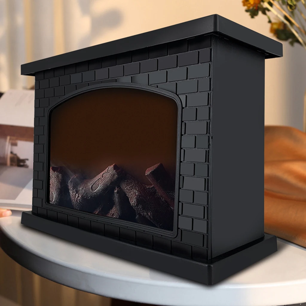 Simulated Semicircular Flame Fireplace Wind Lamp Living Room Halloween Nordic Ornaments Decorative Lamp Props Led Creative