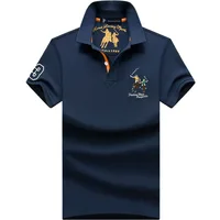 Polo d'été hommes coton décontracté broderie Polo t-shirt solide à manches courtes revers bouton chemise affaires créateur de mode mâle 4