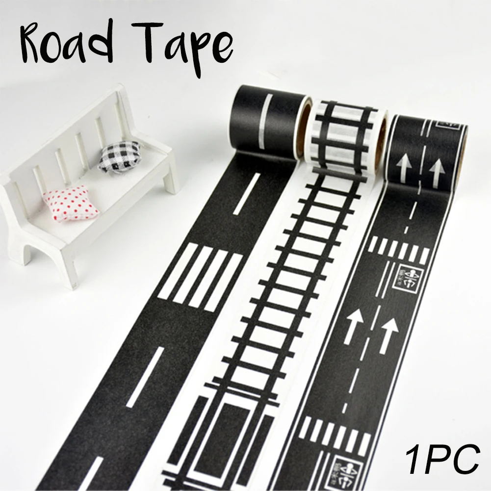 Race Car Track Road Tape Kids Toy Train Tape Sticker Roll for Cars Track and Train Sets, Stick to Floors and Walls, Quick Cleanup, Size: 4 Rolls