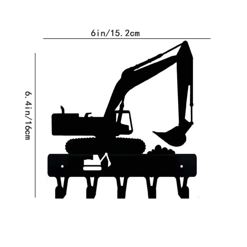 1pc Iron Crafts Wall Hanging Excavator Key Rack Hanger 9 inch Wide/6 inch Wide Metal Wall Art key Hanger Towel Rack Organizer 2