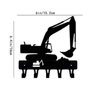 1pc Iron Crafts Wall Hanging Excavator Key Rack Hanger 9 inch Wide/6 inch Wide Metal Wall Art key Hanger Towel Rack Organizer 2